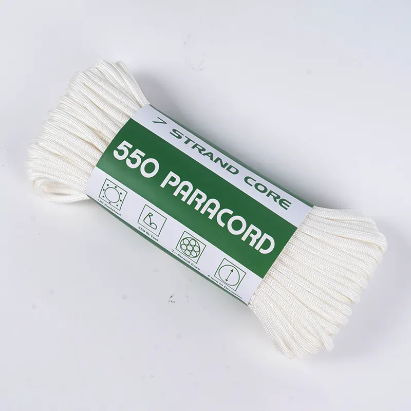 7 स्ट्रैंड कोर 4 मिमी सॉलिड व्हाइट 550 पॉलिएस्टर पैराकार्ड